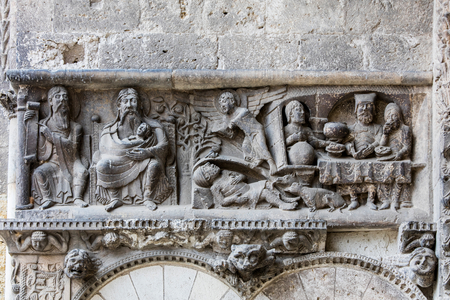 The parable of the rich man and poor Lazarus, 12th-15th century (relief)