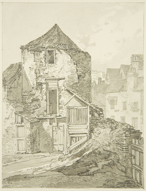 A bastion near Bridewell (pencil & watercolour on paper)
