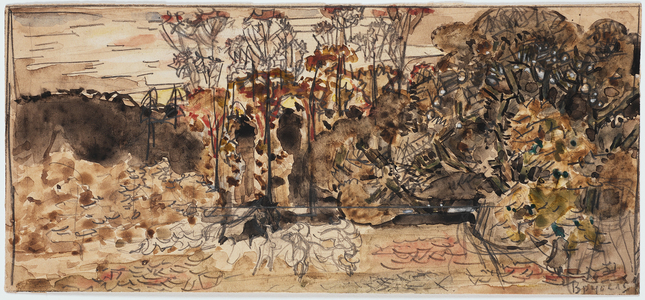 Landscape, c.late 19th-early 20th century (pencil & watercolour on card paper)