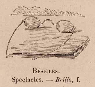 Le Vocabulaire Illustre: Besicles; Spectacles; Brille (engraving)