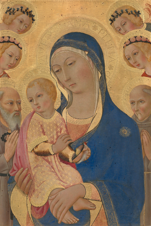 Madonna and Child with Saint Jerome, Saint Bernardino, and Angels, c.1460-1470 (tempera on panel)