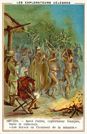 French explorer Rene Caillie's expedition to Dahomey, 1817-1828 (chromolitho)
