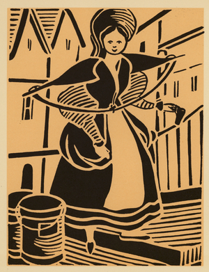 Old London: Milk Maid (woodcut)