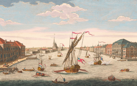 View of the Neva River in Saint Petersburg, Russia, 1756 (print)