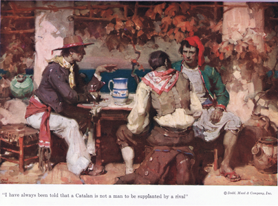 "I have laways been told that a Catalan is not a man to be supplanted by a rival!", 1930's (colour litho)