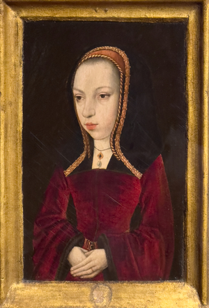 Portrait of the young Marguerite of Austria, circa 1496 (oil on wood)