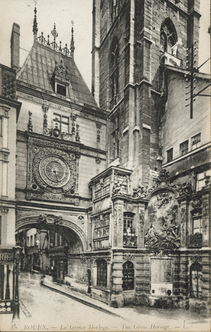 Rouen: La Grosse Horloge (b/w photo)