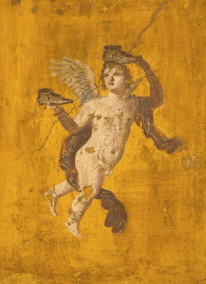 Cupid with Shoes from Villa Ariadne, Pompeii, Naples, Italy (fresco)