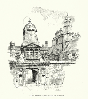 Caius College, The Gate of Honour (litho)