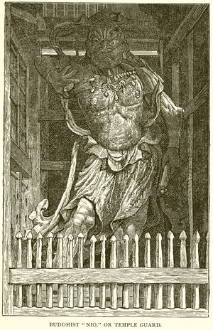Buddhist "Nio," or Temple Guard (engraving)