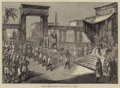 Scene from Verdi's Famous Opera "Aida" (engraving)