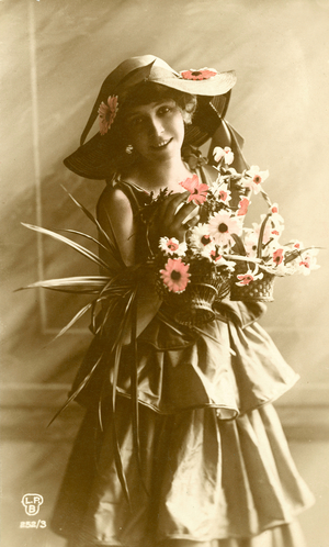 Glamour postcard (coloured photo)