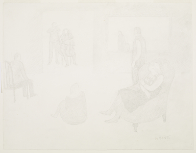 Study for 'The Concert', 1977 (circa) (drawing)