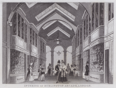 Interior of Burlington Arcade, London (engraving)