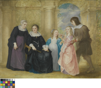Portrait of a family, 1642 (w/c on paper)