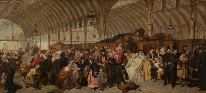 The Railway Station, 1863 (oil on canvas)