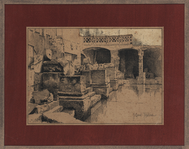 Roman Bath at Bath (etching)