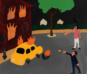 Paris Riot, 2006 (oil on canvas)