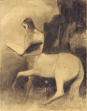 Centaure Lisant (charcoal on paper)