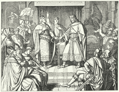 Treaty of Verdun, 843 (engraving)