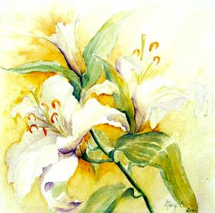 white lilies, 2017 (watercolour)