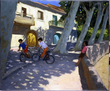 Boys and bikes, France, 2000 (oil on canvas)
