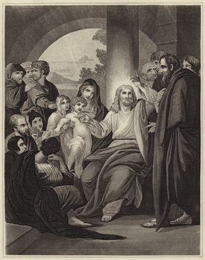 Young Children brought to Christ (engraving)