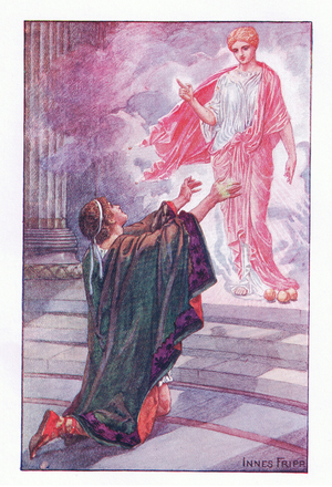 He beheld the figure of Venus herself before him, from The Gateway to Romance published by Thomas Nelson & Sons, 1909 (colour litho)