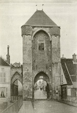Moret, Porte de Bourgogne (b/w photo)
