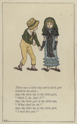 There was a little boy and a little girl (colour litho)