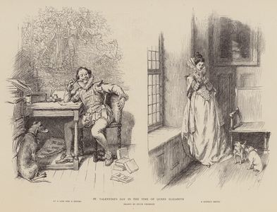 St Valentine's Day in the time of Elizabeth I (engraving)