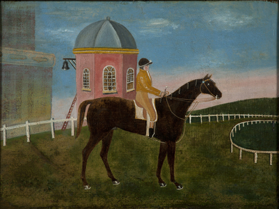 Jockey on a Bay Racehorse, c.1830 (oil on panel)