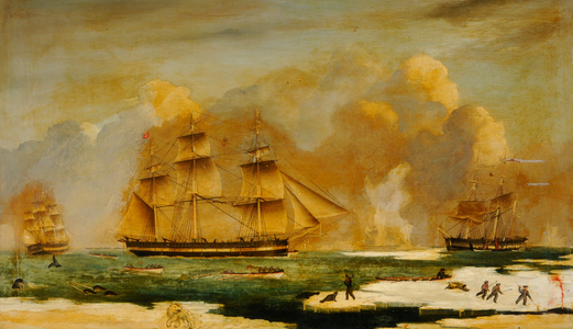 Hull Whaler Abram, 1863 (oil on canvas board)