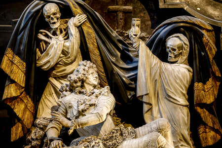 St James's catholic church, Antwerp, Belgium. Statue of Francisco Marcos de Velasco (died 1693), sculpted by Pieter Scheemaeckers (photo)