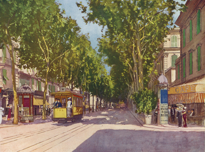 Nice, Avenue de la Gare (colour litho)