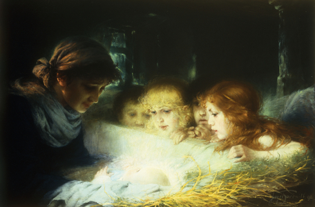 In the Manger, 1896 (oil on canvas)