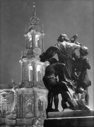Dresden at night, 1937 (b/w photo)