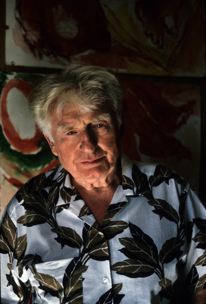 Edouard Pignon (1905-1993) french painter here in august 1986 in his workshop in Sanary-sur-Mer (France)