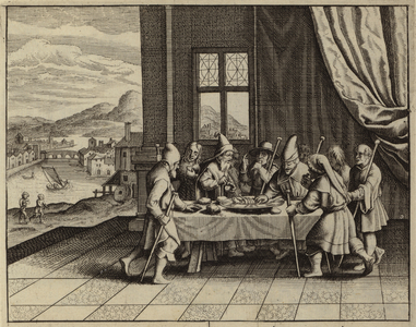 The Israelites commanded by God to eat the Paschal Lamb (engraving)