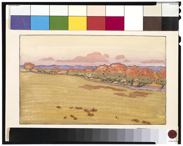 Willows in Bloom (woodcut)