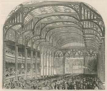Free trade bazaar, Covent Garden Theatre, London (engraving)