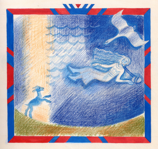 Illustration from 'Sister Alyonushka and Brother Ivanushka', Russian folk tale, 1991 (gouache on paper)