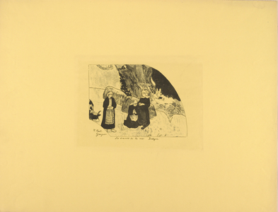 The Dramas of the Sea - Brittany, 1889, (Zincograph on canary yellow wove paper)