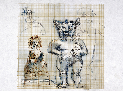Picasso sketches 42, 1988 (drawing)