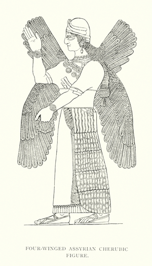 Four-Winged Assyrian Cherubic Figure (engraving)