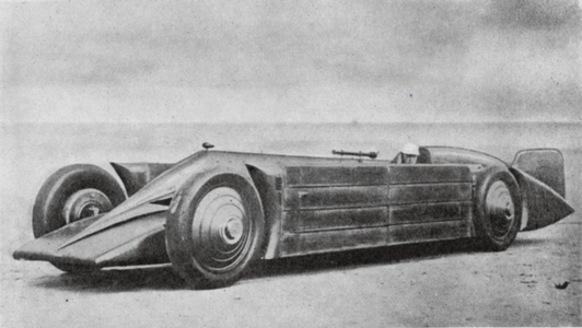 The Golden Arrow, car in which Henry Seagrave broke the World Land Speed Record, 1929 (b/w photo)