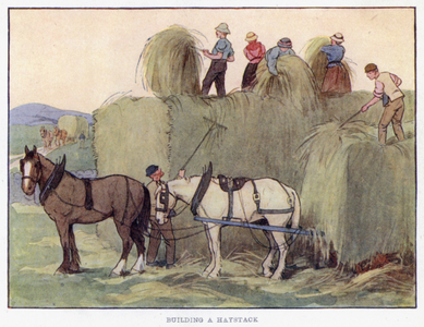 Building a Haystack (colour litho)