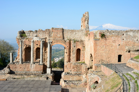 View of the Greek theatre, Sicily, Italy (photo)