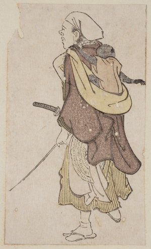 Monkey Trainer, Egoyomi page (Calendar), 1798 (woodblock print)