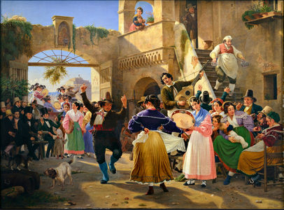Romans Gathered for Merriment at an Osteria, 1839 (oil on canvas)